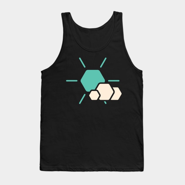 Turquoise Hexagon Sun Tank Top by viktorhertz